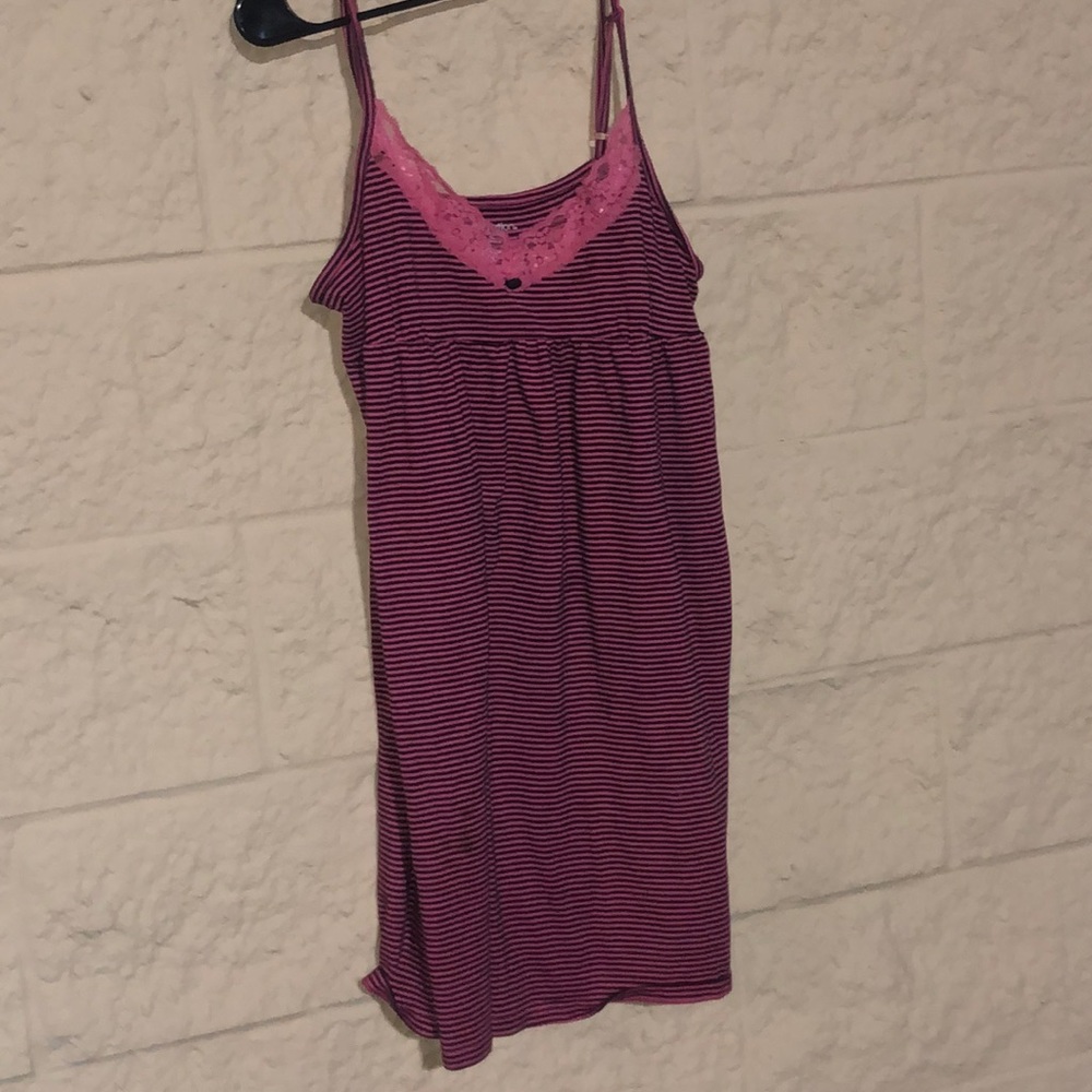 Pink and black striped dress
